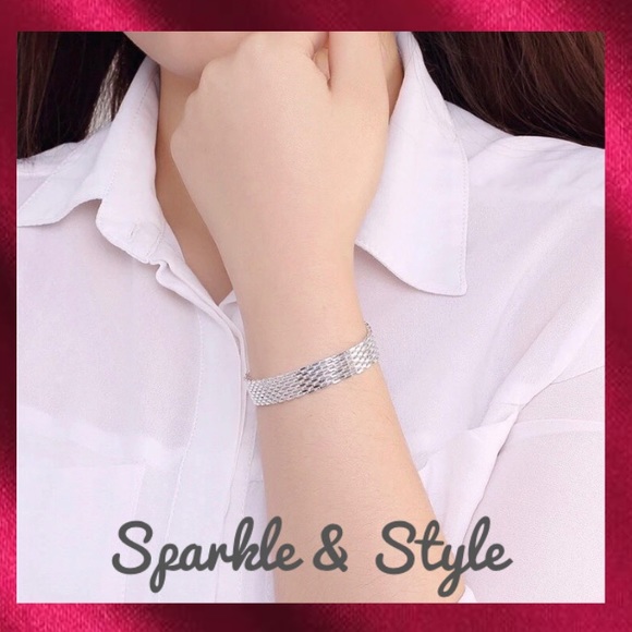 ๐ New Silver Net Weave Bracelet ๐ - Picture 2 of 3